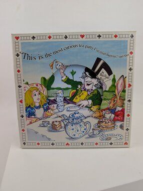 ALICE IN WONDERLAND Ceramic Tile Trivet Paul Cardew Design England Discontinued